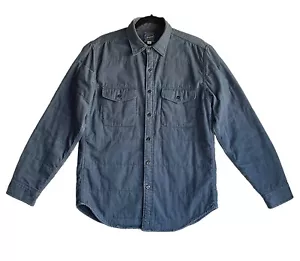 Chaqueta Camisa J Crew Para Hombre M Azul Marino Rellena Acolchada Botones Bolsillos Delanteros - Imagen 1 de 16