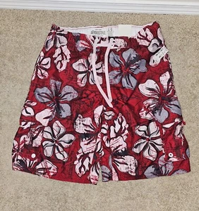 Aeropostale Swim Shorts - Mens L - NEW - Red/White - Picture 1 of 3