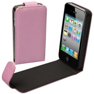 Futerał ochronny Case Etui Etui Flip Cienkie Carbon Look do telefonu komórkowego iPhone 4 i 4S - Zdjęcie 1 z 2