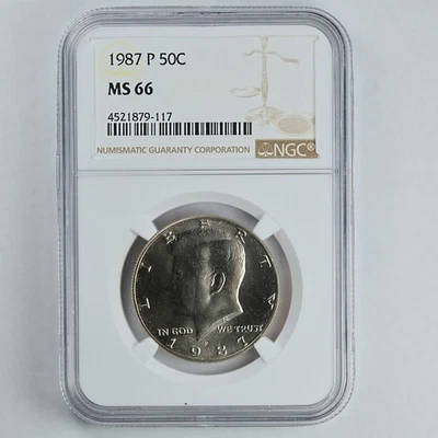 1987-P Kennedy Half Dollar NGC MS66 - Image 1 of 2