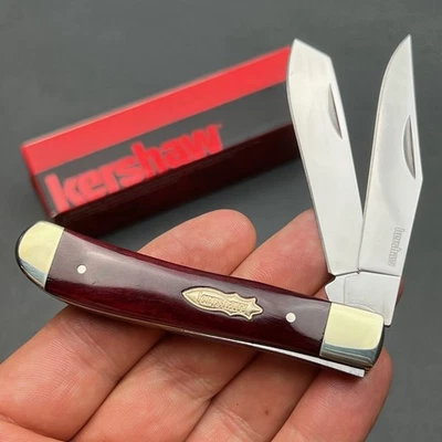 Kershaw Gadsden Genuine Red Bone Trapper Traditional Folding Blade Pocket Knife