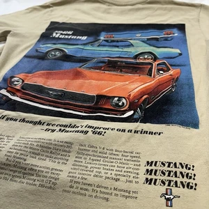 Ford Motor Company 1966 Mustang Beige Shirt Men’s Size Small - Picture 1 of 8