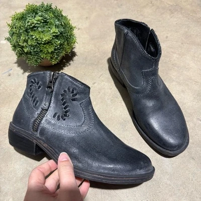 OTBT женщин трек кожаный ботильоны размер 6 синий серый осени Western Fantasy - Изображение 1 из 4