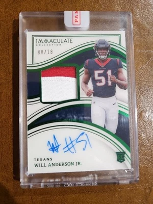 Will Anderson Jr 2023 Immaculate Rookie Patch Auto RC RPA 08/18 Sealed #140 - Image 1 of 3