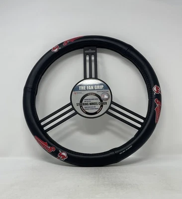 Cubierta de volante de cuero genuino troquel Fremont de béisbol de los Cleveland Indians MLB Foto 1 de 4