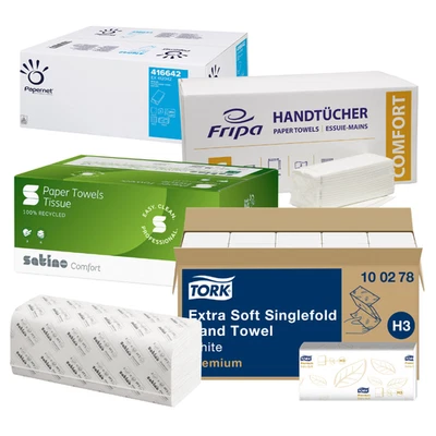 TORK, FRIPA, SATINO Papierhandtücher Handtuchpapier Einwegtücher Papiere TORK WEPA Katrin Satino