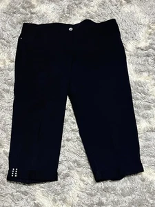 Style&Co Donna Plus Nero Elasticizzato Polsino Capris Taglia 22W - Foto 1 di 4