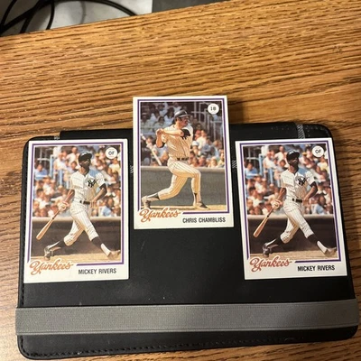 Лот из 3 карт 1978 Topps Burger King Yankees Chambliss and Rivers - Изображение 1 из 2