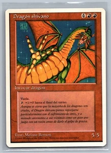 Magic MTG SPANISH 4th Edition Shivan Dragon (Foreign White Border) MTG TCG CCG - Picture 1 of 2