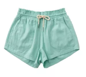 Linen Shorts Basic Pocket Drawstring Elastic Waist Dressy Pull On Bottoms Mint - Picture 1 of 4