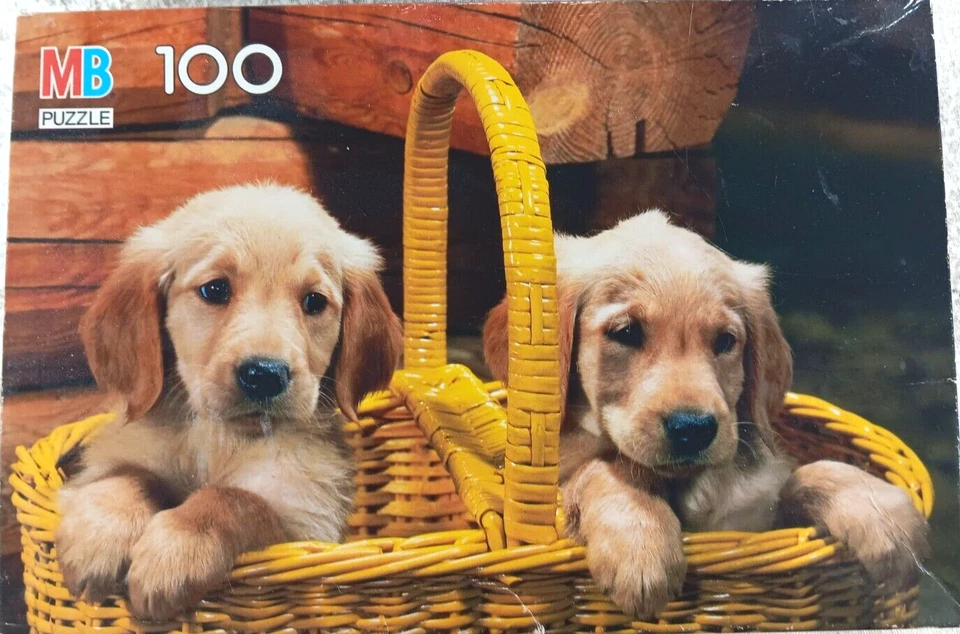 Puppies 100 Piece Junior Jigsaw Puzzle by MB Milton Bradley - Image 1 of 3