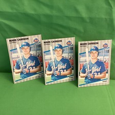 MARK CARREON, three 1989 Fleer baseball cards, #29, NEW YORK METS