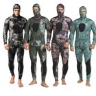 3mm Neoprene Camo Wetsuit Two Piece Hooded Spearfishing Diving Suit