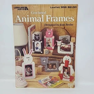 LEISURE ARTS 1990, CROCHET ANIMALS FRAMES ~ 6 DESIGNS Craft Patterns - Picture 1 of 3