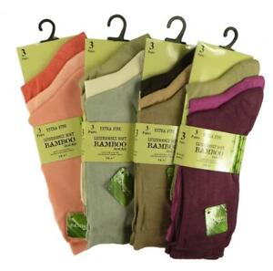 New Ladies 3 Pairs Extra Fine Bamboo Super Soft Anti Bacterial Socks