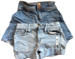 Lot of 2 - Abercrombie Kids Denim Skirt size 9/10 & Old Navy Jean shorts size 8 - Picture 1 of 8
