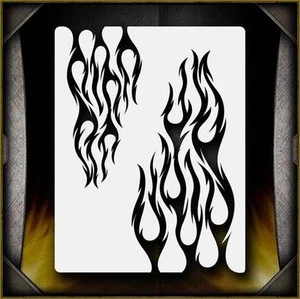Tribal Flames 4 Airbrush Stencil Template Airsick - Picture 1 of 1