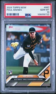 2024 Topps Now MLB 667 Paul Skenes Rookie Ks Record Pittsburgh Pirates PSA 10 - Foto 1 di 2