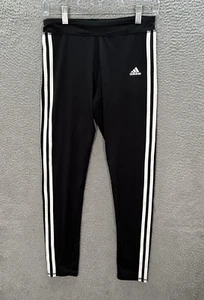 Adidas Leggings Girls Extra Large Black White Aeroready Ankle Length Sports - Picture 1 of 11