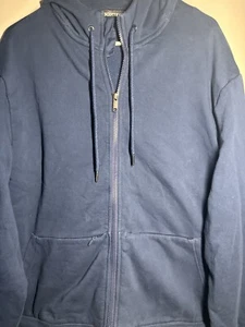 ScotteVest Jacket Mens Large L Blue  Full Zip Hoodie Sweatshirt - Picture 1 of 5