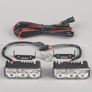 2x 3 LED White High Power Car DRL Daytime Running Light Fog Lamp Universal New - Bild 1 von 8
