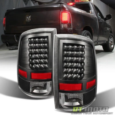 2009-2018 Dodge Ram 1500 2500 3500 Pickup LED Tail Lights Black Lamps Left+Right - Image 1 of 4