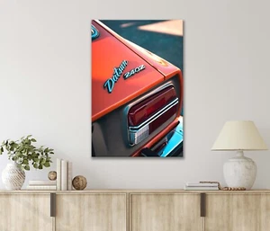 Big Bold Red Sleek Ride Vintage Car Logo 40x60cm Canvas or Metal Print Wall Art - Picture 1 of 4