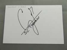 HAND SIGNED 6" x 4" WHITE CARD - SVETOSLAV TODOROV - FOOTBALL