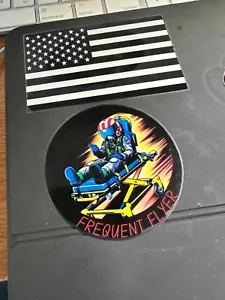 Frequent flyer EMS Ambulance sticker decal laptop water bottle pilot stretcher - Picture 1 of 2