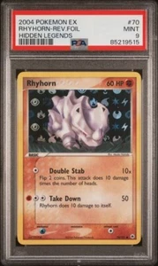 2004 | Pokémon | EX Hidden Legends | Rhyhorn | Reverse Foil | #70 | PSA 9 | - Picture 1 of 2