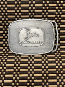John Deere Antique Logo Farm Equipment Ag Tractor 80 Vintage Belt Buckle Used - Picture 1 of 6