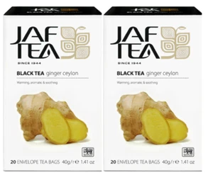 Jaf Tea Ginger Ceylon | Tea Bags – 20 x 2g Foil Envelope x 2 Pack - Picture 1 of 3