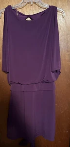 Corey Lynn Calter Burgundy High Low Draped Scope Neck Silk Dress Sz M - Picture 1 of 4