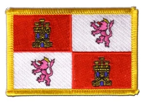 Spanien Kastilien-Leon Aufnäher Flaggen Fahnen Patch Aufbügler 8x6cm - Picture 1 of 1
