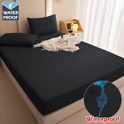 Waterproof Bed Cover SolidColor Fitted Sheet With Elastic Band Mattres Protector