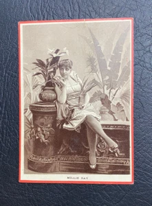 1890 MILLIE RAY Tobacco Card D.E. ROSE N446 Imperial Card ACTRESS Large {Sepia} - Picture 1 of 2