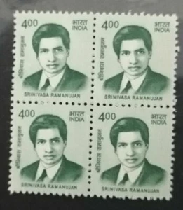  India Srinivasa Ramanujan Mathematics Mathematician Definitive stamp Blk/4 - Picture 1 of 2