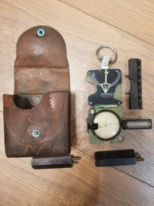 Brújula de artillería militar suiza MERIDIAN años 50 - Juego completo con estuche de cuero - Imagen 1 de 11