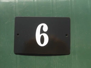PLAQUE EMAILLEE NUMERO DE RUE EMAIL VERITABLE 800°C N° MAISON N° 6 NS FAB FRANCE - Picture 1 of 1
