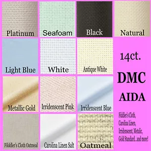 AIDA CHARLES CRAFT CROSS STITCH FABRIC GOLD STANDARD CHOOSE 11 14 18 & 28 COUNT - Picture 1 of 15