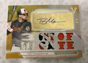 2018 Topps Triple Threads TREY MANCINI G/U Jersey Patch Auto 4/9! Orioles - Picture 1 of 2