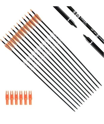 Flechas de caza de flecha de carbono de 30 pulgadas TIGER ARCHERY CON PUNTAS EXTRAÍBLES... Foto 1 de 4