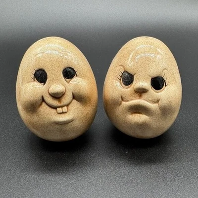 Vintage 1997 Ceramic Anthropomorphic Potatoes Salt and Pepper Shakers Kitsch - Image 1 of 4