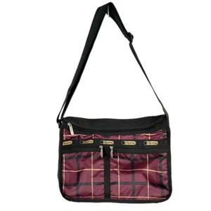 LeSportsac Burgundy Plaid Crossbody Everyday Bag  - Picture 1 of 15