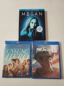 3 BLU-RAY MOVIE LOT, MEGAN + UNSUNG HERO +REAGAN, - Picture 1 of 2