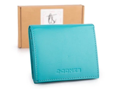 J Jones Damen Geldbörse klein Türkis Echt Leder Portemonnaie Börse Geldbeutel - Bild 1 von 4