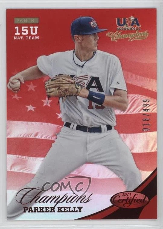 2013 USA Baseball Champions Certified National Team Mirror Red /499 Parker Kelly - Image 1 of 2
