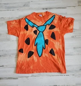 Vintage 1994 Anvil Shirt XL Graphic Orange Fred Flintstone’s All Over Print AOP - Picture 1 of 7