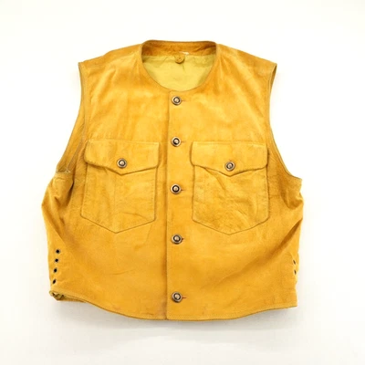 Chaleco de cuero amarillo V2 by Versace para hombre chaqueta sin mangas de diseñador mediano Foto 1 de 4