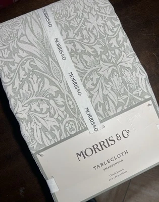 MORRIS & CO SNAKESHEAD Tablecloth 60X84” NEW!!! Seats 6-8 Chenille LUXE!!! - Image 1 of 4